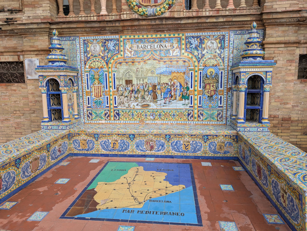 azulejo banco barcelona plaza españa