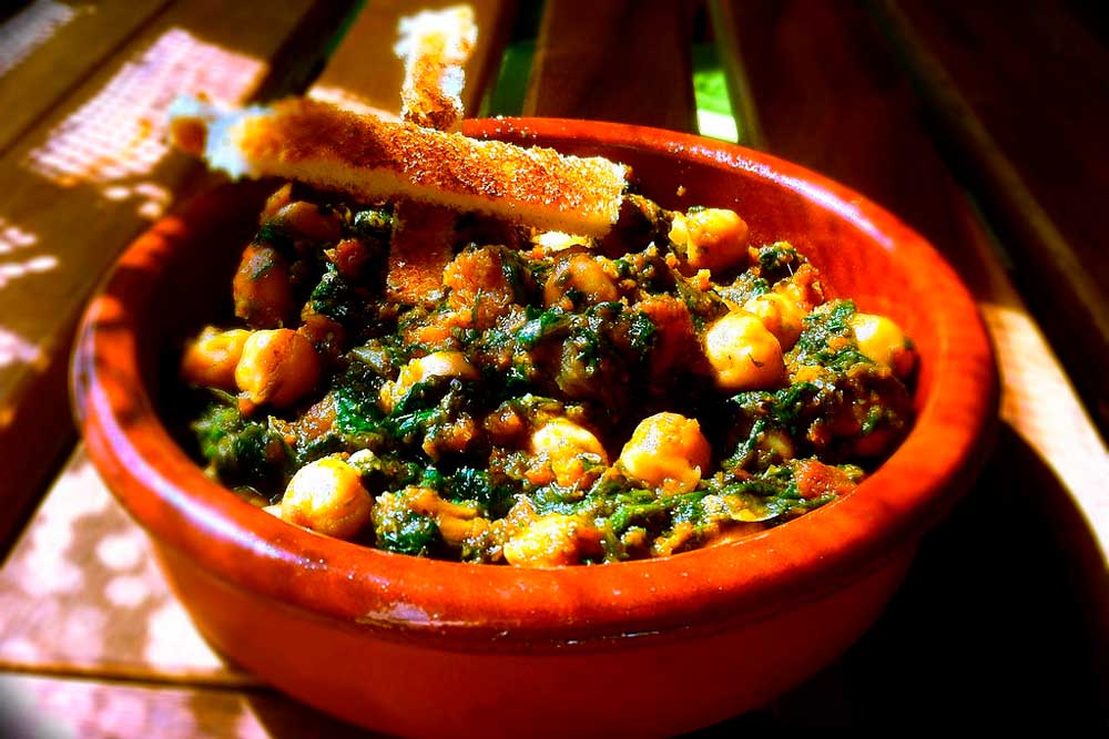 espinacas con garbanzos