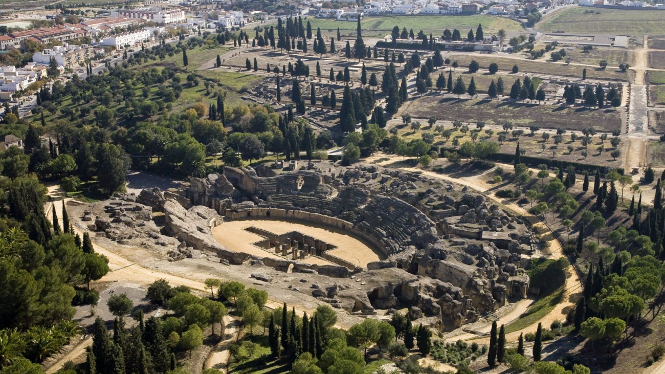 vuelo sobre italica en Sevilla