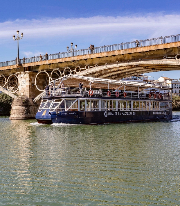 Paseo en barco por Sevilla bajo el puente de Triana