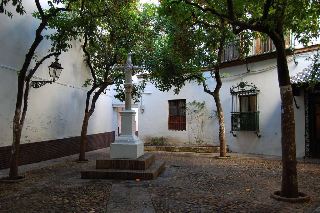plaza de santa marta en el barrio de santa cruz
